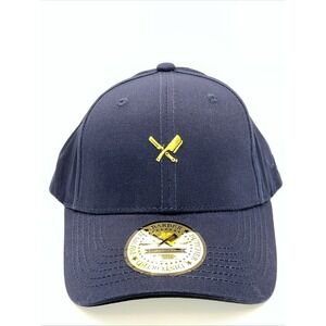 Distorted People Barber & Butcher Blades Adjustable Strap Navy Blue Cap NWT